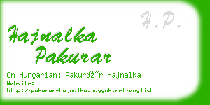 hajnalka pakurar business card